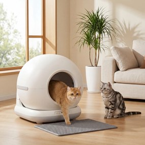 PawHut Samoczyszcząca kuweta, XL 72L, automatyczna kuweta z kamerą HD, sterowanie aplikacją, worki na odpady, dla kotów 1-12 kg | Aosom PL