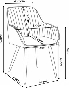 Zestaw 2 beżowych krzeseł pikowanych C4-P64