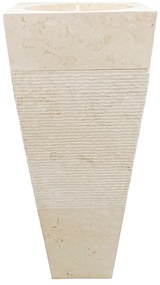 Umywalka łazienkowa MIDO – stojąca, na cokole, marmur – kolor kremowo-szary