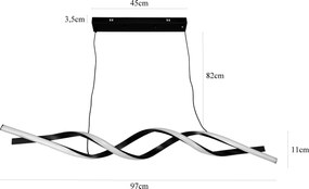 Lampa nowoczesna LED wisząca sufitowa AT58-1DSL-Black
