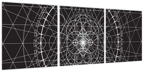 Obraz - Abstrakcja zegara (z zegarem) (90x30 cm)