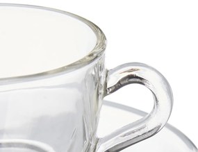 Szklane filiżanki do espresso ze spodkami, 6 sztuk, 85 ml