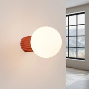 Kinkiet HALO ochra czerwona IP44 ryflowany SOLLUX  LIGHTING
