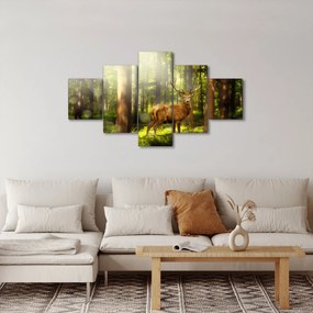 Obraz jelenia w lesie (125x70 cm)