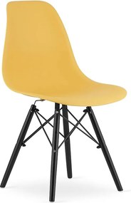 Krzesło Valora OSAKA, musztardowo-czarne, ergonomiczne, do salonu