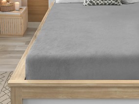 PrzytulneMieszkanie.pl Prześcieradło z mikropluszu SOFT 200x220 cm jasnoszare