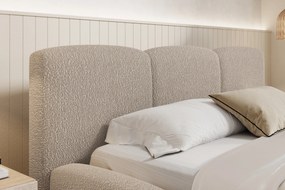 Łóżko tapicerowane Marios 160x200 z pojemnikiem - beżowa bukla Quelle 03