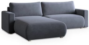 Ciemnoszara rozkładana narożna sofa MONORA, dwustronna