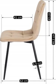 Zestaw Stół Okrągły LAUREN 80 cm Dąb Rustykalny/Czarny i 4 Krzesła PERU Beżowe