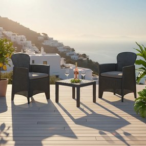 Zestaw ogrodowy AKITA, 3-częściowy, antracytowy I.P.A.E-Progarden