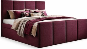 Bordowe łóżko tapicerowane z zagłówkiem 5 rozmiarów G4-K44