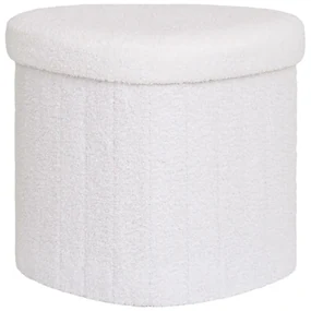 Biały puf z materiału bouclé Medford – House Nordic