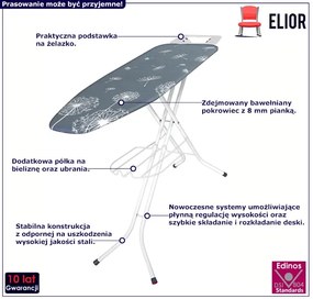Ciemnoszara deska do prasowania z podstawką T5-P21