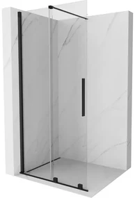 Mexen Velar ścianka prysznicowa rozsuwana Walk-in 110 x 200 cm, transparent 8 mm, czarna - 871-110-000-03-70