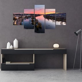 Obraz Pragi nocą (125x70 cm)