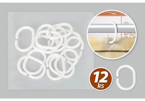 Kółka do zasłony prysznicowej, komplet 12 szt.
