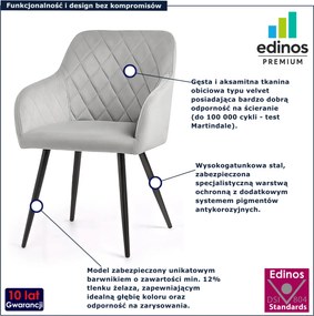 Zestaw 2 szarych krzeseł pikowanych - Caveroz