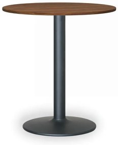 Stolik konferencyjny FILIP II, średnica 80 cm, czarna podstawa, orzech