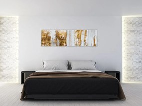 Obraz - Abstrakcja ze zotym (170x50 cm)