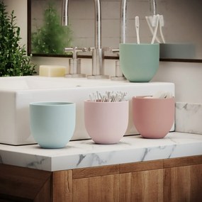Ceramiczny organizer łazienkowy SHIRE pudrowy róż