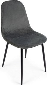 Zestaw 4 krzeseł z szarego aksamitu - IRELIA