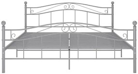 Szare metalowe łózko loftowe 200x200 cm - Zaxter