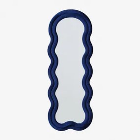 Lustro Ścienne Nieregularne 60x160 Cm Tapicerowane Evelyn Aksamitny Ken Blue - Sklum