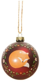 Szklana bombka wykonana ręcznie ø 8 cm Woodland Fox – Sass &amp; Belle