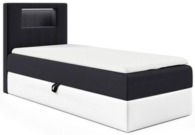 Czarne jednoosobowe łóżko z pojemnikiem 3 rozmiary D3-K19