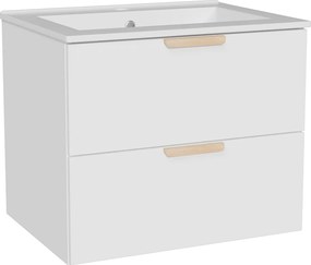 Wisząca szafka łazienkowa z umywalką wpuszczaną w blat – Biała – Szer60 cm – AVORELI