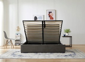 ERGO łóżko tapicerowane popiel welur welurowe 140x200