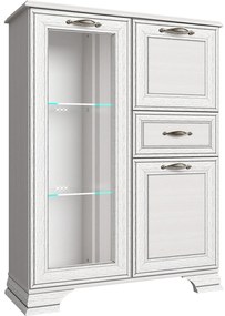 Komoda z Barkiem Przeszklona ONDIA 94 cm Woodline Kremowa Klasyczna
