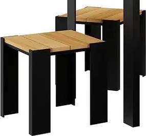 Drewniany kwadratowy taboret ogrodowy C1-W98