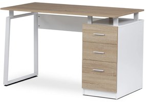 Biurko 3218 SON, białe i dąb sonoma