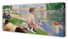 Obraz na płótnie Studium końcowe dla kąpiących się w Asnieres - Georges Seurat