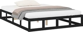 Podwójne drewniane czarne łóżko 160x200 C2-B34