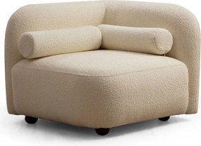 Fotel nowoczesny – 90x90x74 cm – kremowy – drewno bukowe i orzechowe