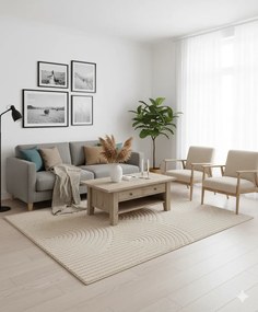 Dywan nowoczesny 3D Arc Geometria beżowy 200 cm x 300 cm