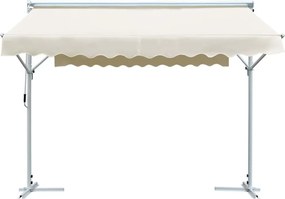 Kremowe rozkładane zadaszenie ogrodowe P8-Z09