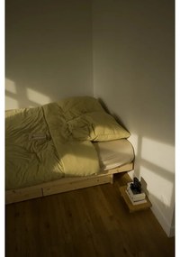 Naturalne łóżko dwuosobowe z litego drewna sosnowego ze schowkiem i stelażem 140x200 cm Kanso – Karup Design