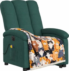 Zielony fotel masujący rozkładany z podnóżkiem Z5-A79