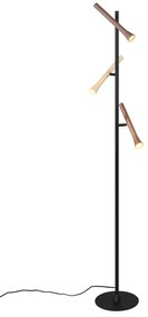 Czarna lampa stojąca LED z metalowym kloszem (wysokość 150 cm) Fiato – Trio