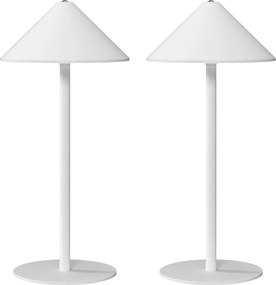 HOMCOM Ładowalna lampka stołowa LED z kablem USB, dotykowym przełącznikiem, metalowa, biała