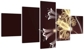Obraz - Świecące kwiaty (125x70 cm)
