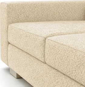 Sofa z Funkcją Spania DRAVOS Kremowa Boucle Japandi