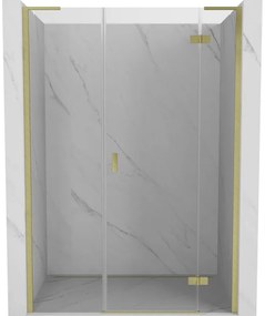 Mexen Mist-H L drzwi prysznicowe uchylne prawe 145 cm, transparent, złote szczotkowane - 8A5L-145-001-55-00-P