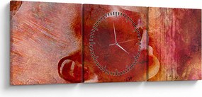 Obraz - Profil twarzy kobiety (z zegarem) (90x30 cm)