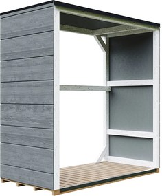 Zewnętrzny schowek na drewno opałowe - 1,14 m² - 75 x 153 x H159 cm - M980-1-CAVERN STEEL