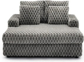 Fotel Wypoczynkowy Sofa KOBEL Szary Pluszowy Nowoczesny