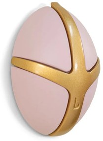 Jasnoróżowy/w kolorze złota ścienny plastikowy haczyk Tick – Spinder Design